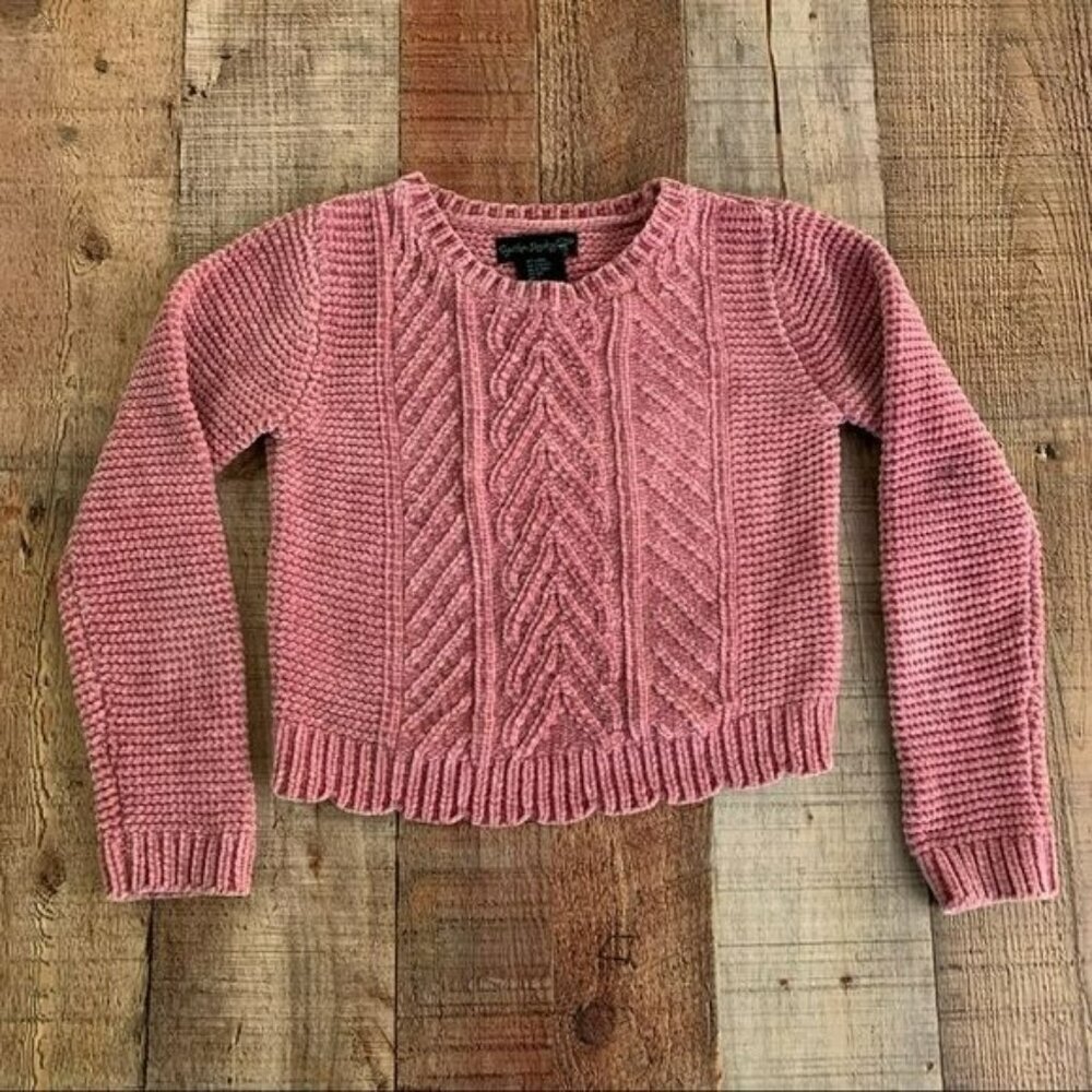 Cynthia Rowley girls soft pink knit crew neck sweater -6X
